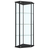 Lysander - 4 Shelf Curio Cabinet With Triangular Silhouette - Black