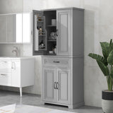Bathroom Storage Cabinet With Doors And Drawer, Adjustable Shelf