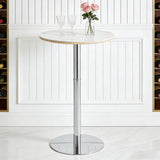 Circular Bar Table - White / Silver