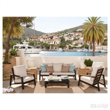 Verona - Seating 4 Pieces Set - Dark Espresso / Gray / Off White