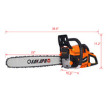 High Performance 22" 58Cc Gasoline Chainsaw For Trees And Wood Cutting Epa Compliant - Orange