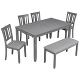 Kitchen Dining Set, Rectangular Dining Table With Upholstered Chairs