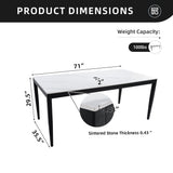 Outdoor Modern Patio Dining Table, Post Tapered Legs, Weatherproof & Rust Free