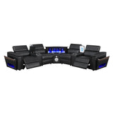 Nova - Sectional With Bluetooth Speaker, LED And Lifting Wine Cabinet