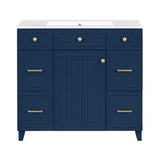 Bathroom Vanity With Ceramic Sink, Soft Close Doors, Adjustable Shelves
