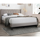 Platform Bed With Diamond Tufted Headboard