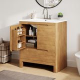 Softened Modern Bathroom Vanity With Sink