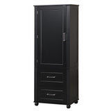 Tall Freestanding Bathroom Storage Cabinet With 2 Drawers And Adjustable Shelf