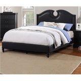 California King Size Bed With Nailhead Trim And Cut Out - Black