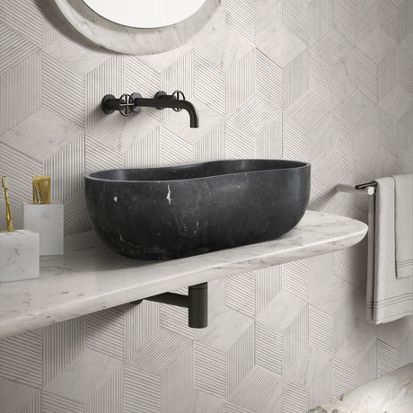Bathroom Vessel Sink With Wavy Design