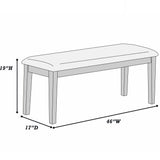 Cushion Padded Seat Dining Room Bench - Walnut