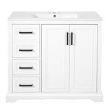 Bathroom Vanity With Sink, Soft Close Doors, Adjustable Shelf & 3 Drawers