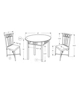 3 Pieces Dining Table Set, Small, Round, Contemporary & Modern