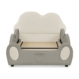 Cute Cloud Shape Bed With Guardrails Cartoon Design, Storage Pocket
