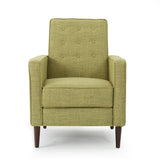 Mid-Century Modern Recliner With Button Tufted Waffle Stitch
