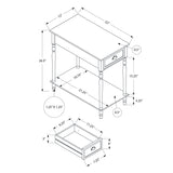 Accent Side Table, 2 Tier, Storage Drawer, Stylish Traditional Design