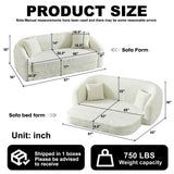 Curved Convertible Sofa, 2 In 1 Fold Out Bed With Pull Out Base And Deep Seat