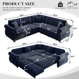 L-Shaped Sofa Couch With Pull-Out Bed