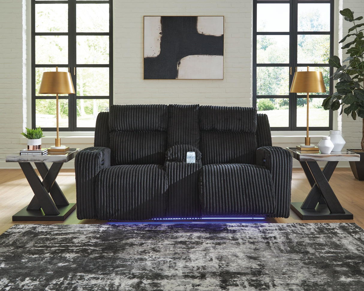 Belvarrow Power Reclining Sofa and Loveseat - PC64202U1