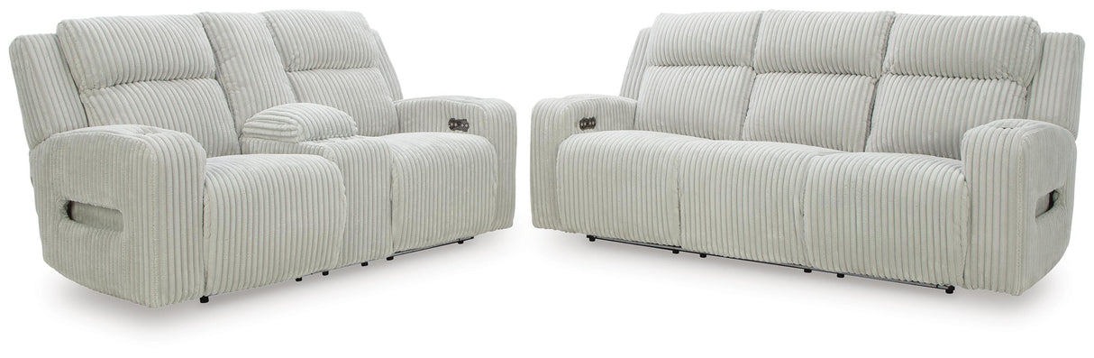 Carvara Power Reclining Sofa and Loveseat - PC64203U2