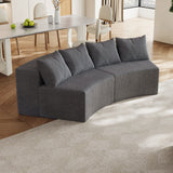 Curved Sectional Sofa With 4 Pillows, Modular Semi Circular Design