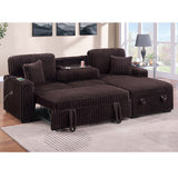 Convertible Sectional Upholstered Sleeper Sofa With Storage Chaise