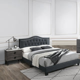 European Style Bed, Button Tufted Headboard