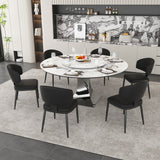 Round Dining Table & 6 Chairs Set - Silver