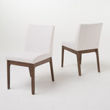 Dining Chairs With Upholstered Seat And Backrest (Set of 2) - Light Beige / Walnut