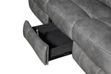 Conrad 2-piece Upholstered Padded Arm Motion Sofa Set Grey - 650354-S2