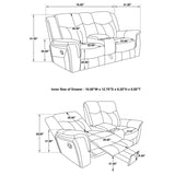 Conrad 2-piece Upholstered Padded Arm Motion Sofa Set Grey - 650354-S2