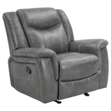 Conrad 3-piece Upholstered Padded Arm Motion Sofa Set Grey - 650354-S3