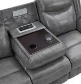 Conrad Upholstered Padded Arm Motion Sofa Grey - 650354