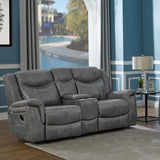 Conrad Upholstered Padded Arm Glider Loveseat Grey - 650355