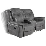 Conrad Upholstered Padded Arm Glider Loveseat Grey - 650355