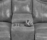 Conrad Upholstered Padded Arm Glider Loveseat Grey - 650355
