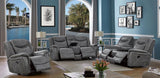 Conrad Upholstered Padded Arm Glider Recliner Grey - 650356