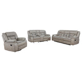 Greer 3-piece Upholstered Reclining Sofa Set Taupe - 651351-S3
