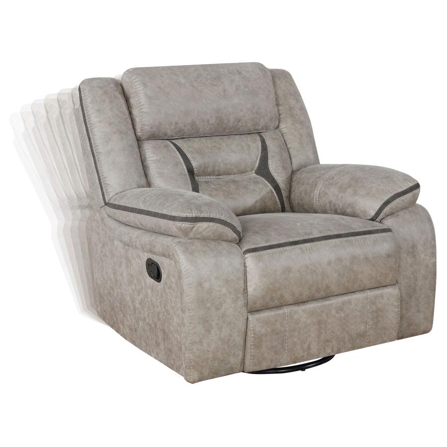 Greer 3-piece Upholstered Reclining Sofa Set Taupe - 651351-S3