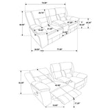 Greer Upholstered Motion Reclining Loveseat Taupe - 651352