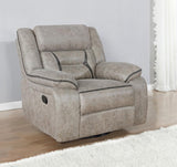 Greer Upholstered Swivel Glider Recliner Chair Taupe - 651353