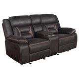Greer 3-piece Upholstered Reclining Sofa Set Brown - 651354-S3