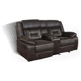 Greer 3-piece Upholstered Reclining Sofa Set Brown - 651354-S3