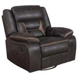 Greer 3-piece Upholstered Reclining Sofa Set Brown - 651354-S3