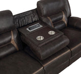 Greer 3-piece Upholstered Reclining Sofa Set Brown - 651354-S3