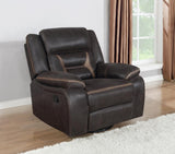 Greer Upholstered Swivel Glider Recliner Chair Brown - 651356