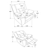 Greer Upholstered Swivel Glider Recliner Chair Brown - 651356