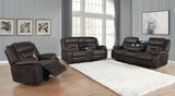 Greer Upholstered Swivel Glider Recliner Chair Brown - 651356