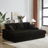 3 Seater Sofa With 2 Ottomans For Living Room