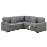 Convertible Sectional Upholstered Sleeper Sofa With Storage Chaise